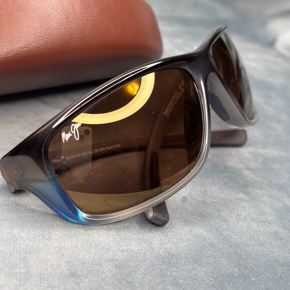 Maui Jim Spartan Reef MJ 278-03F Tortoise Wrap Sunglasses Brown polarized Lenses - Picture 10 of 11